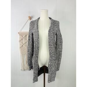 Hollister Gray Marled Knit Cardigan Sweater XS Open Front
